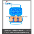 36143-C# Blue Plastic Handbag Shaped Portable 6-slot Egg Case